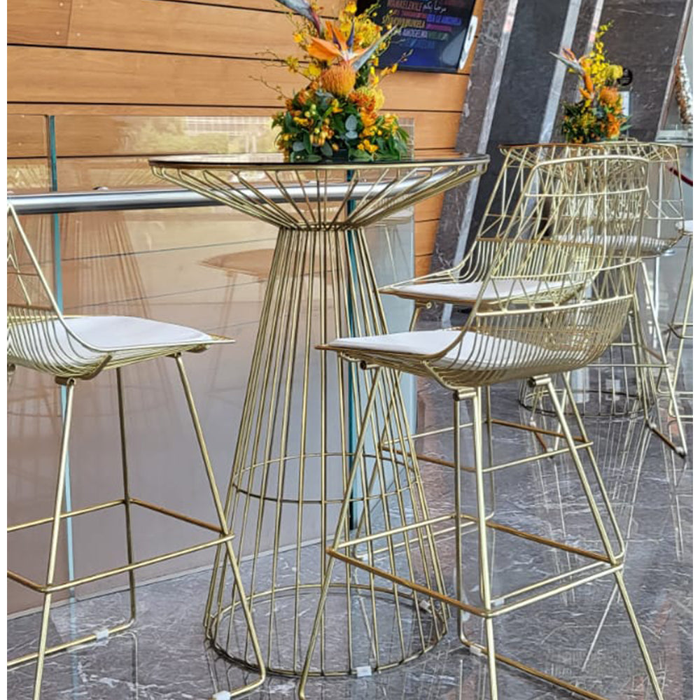 Wire Cocktail Table Gold